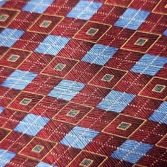 Jos. A. Bank Red and Blue Diamond Pattern Tie - Picture 7 of 7